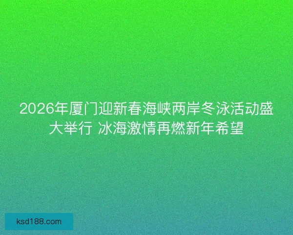 2026年厦门迎新春海峡两岸冬泳活动盛大举行 冰海激情再燃新年希望